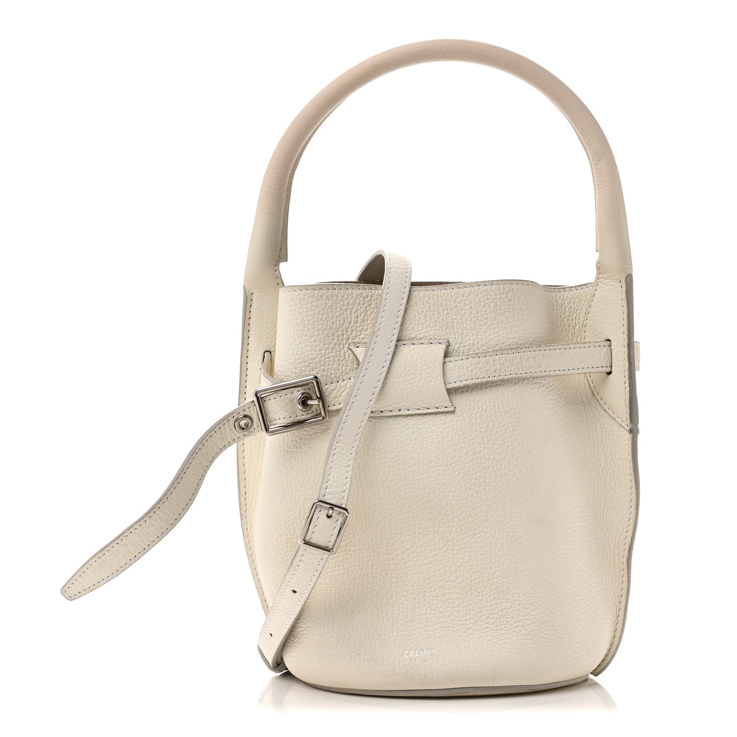 Supple Grained Calfskin Nano Big Bag Bucket White