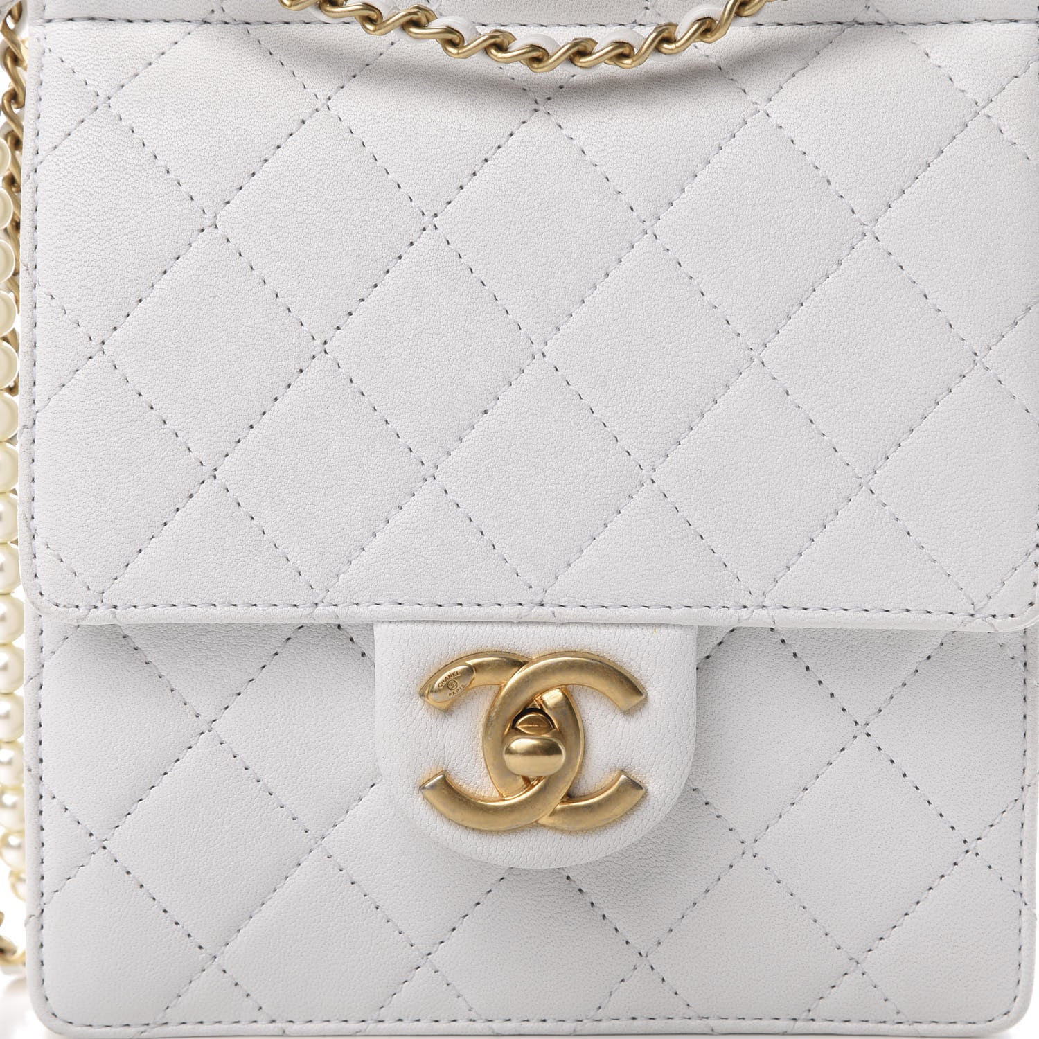 Chanel Lambskin Quilted Chic Pearls Flap White 8 of 11
