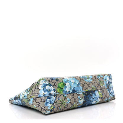 Gucci GG Supreme Monogram Blooms Medium Reversible Tote Beige Blue Navy 4 of 10