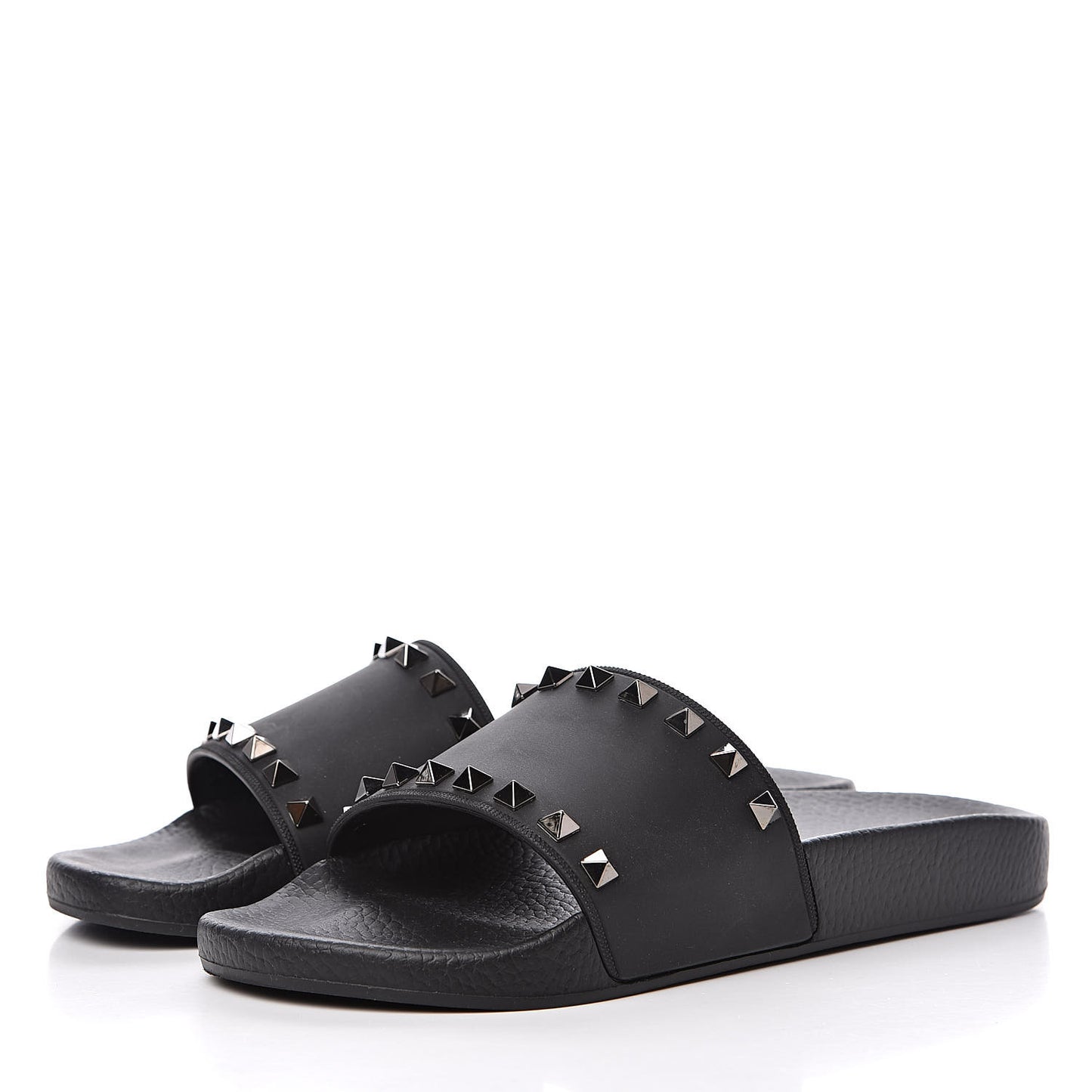 Rubber Rockstud Slide Sandals 39 Black