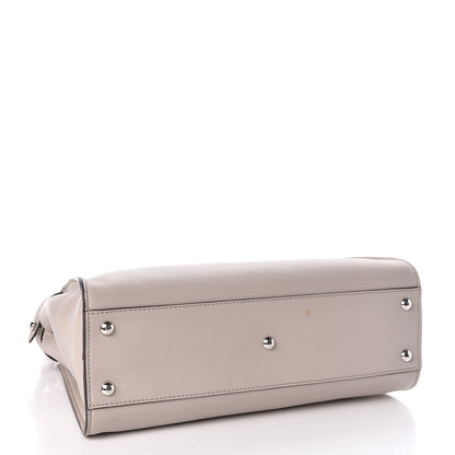 Fendi Vitello Seta Shiny Nappa Medium Peekaboo Iconic Satchel Grigio Polvere Bordeaux 4 of 12