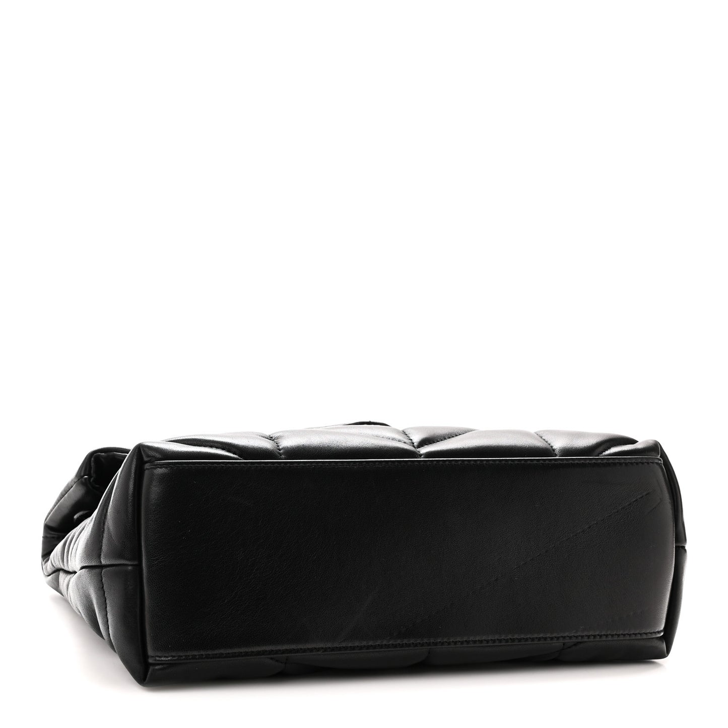 Lambskin Quilted Monogram Monochrome Small Loulou Puffer Chain Satchel Black