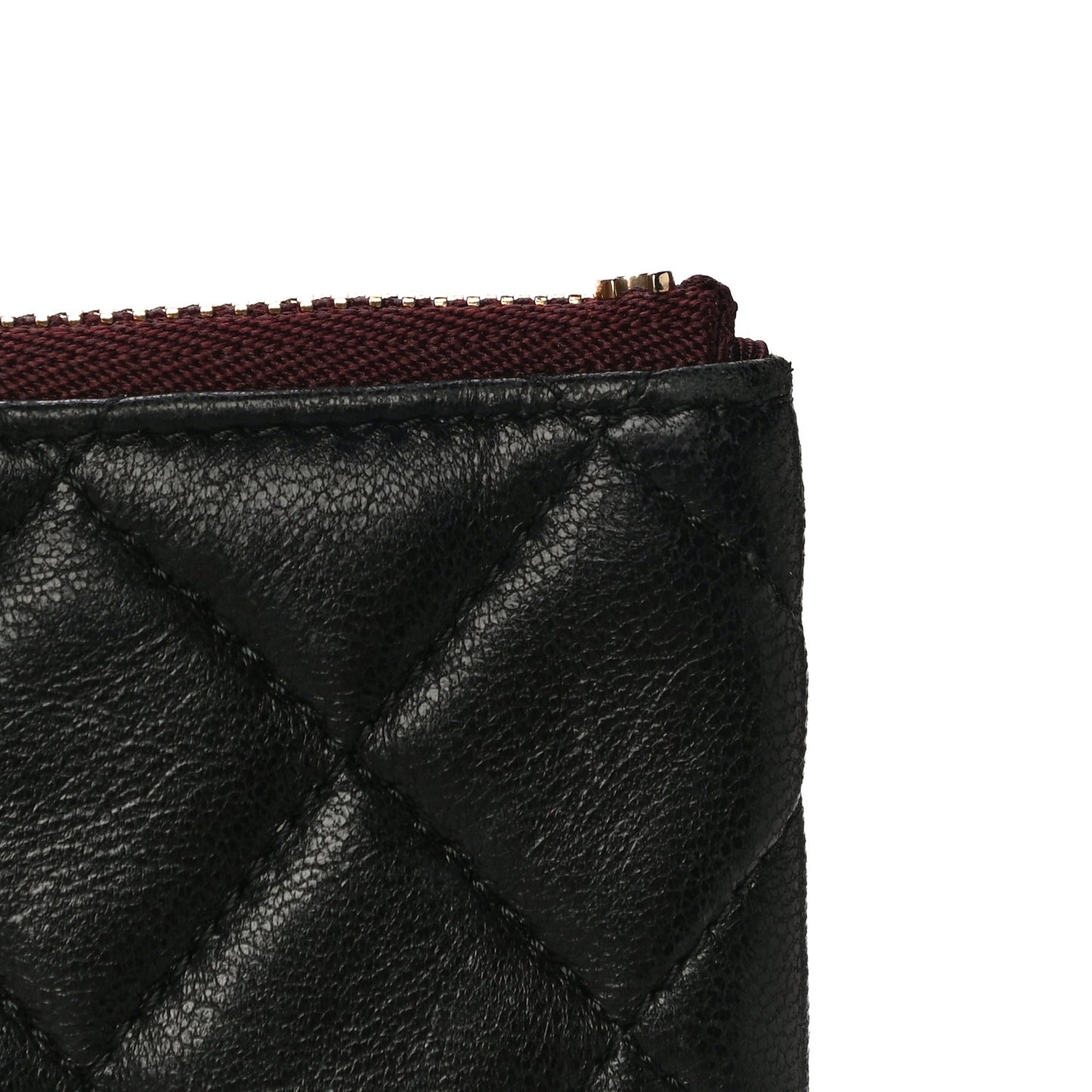 Lambskin Quilted Small Cosmetic Case Black