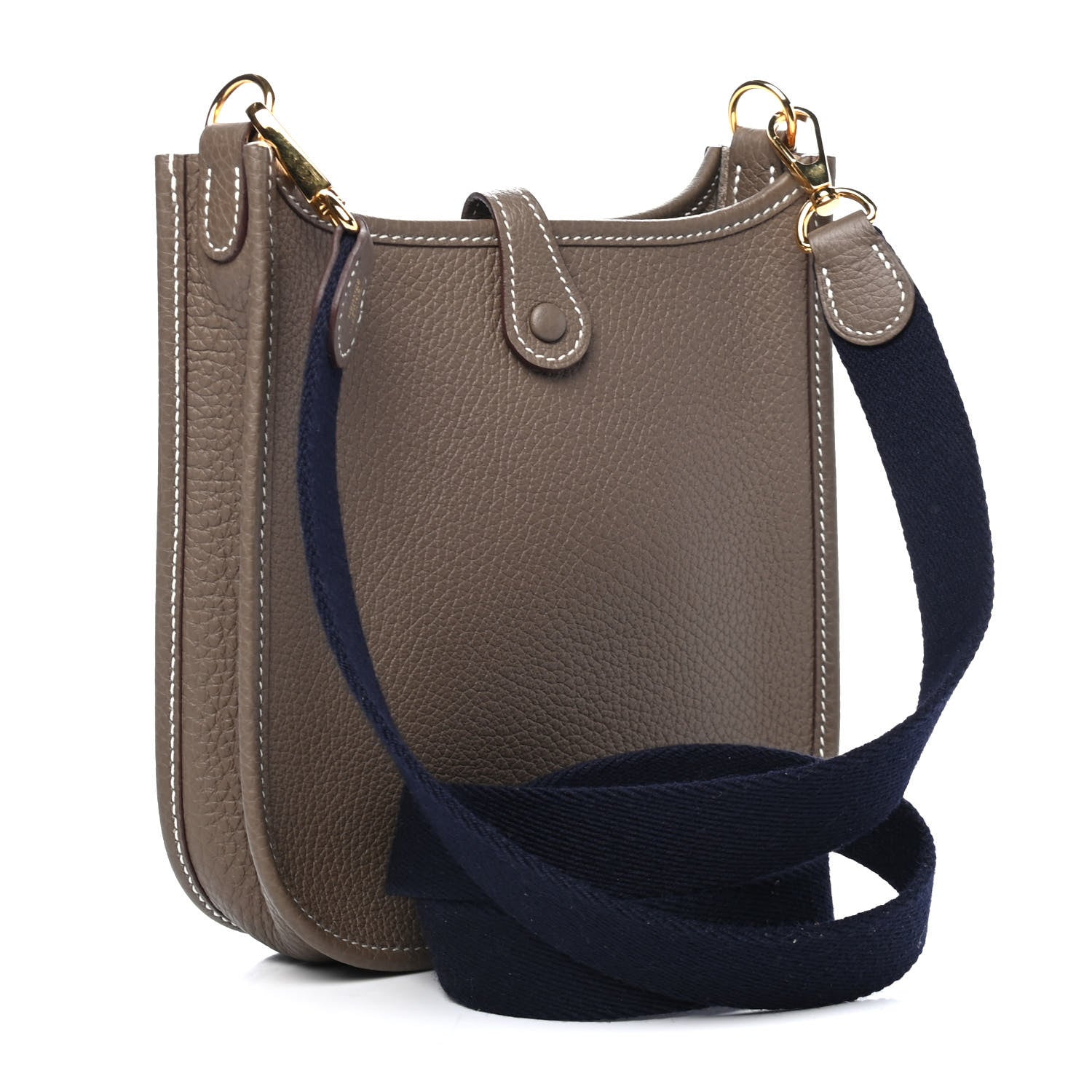 Hermes Taurillon Clemence Amazone Evelyne TPM Etoupe Bleu Indigo 2 of 4