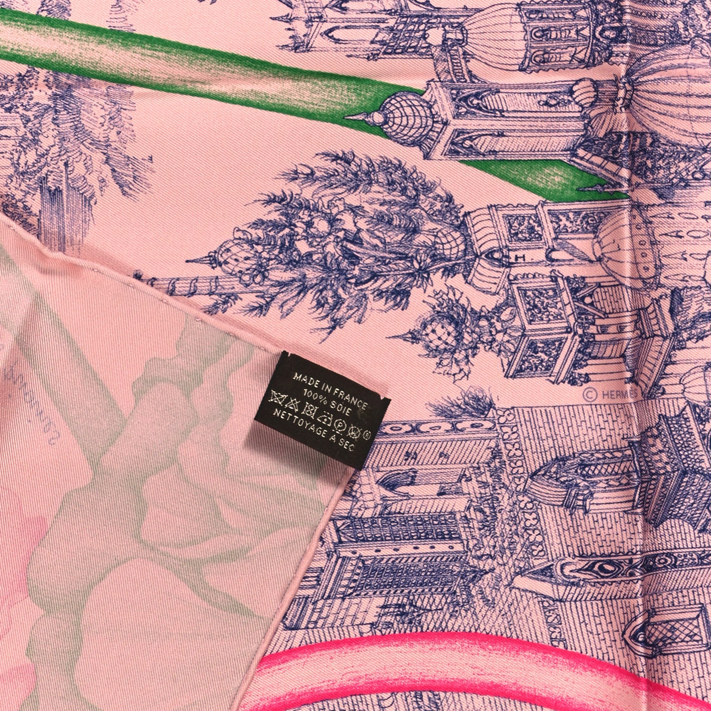 Silk A l'Ombre des Pivoines Scarf 90 Vieux Rose Encre