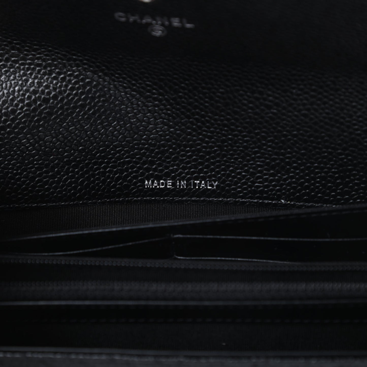 Caviar Chevron Quilted Boy Flap Wallet Black