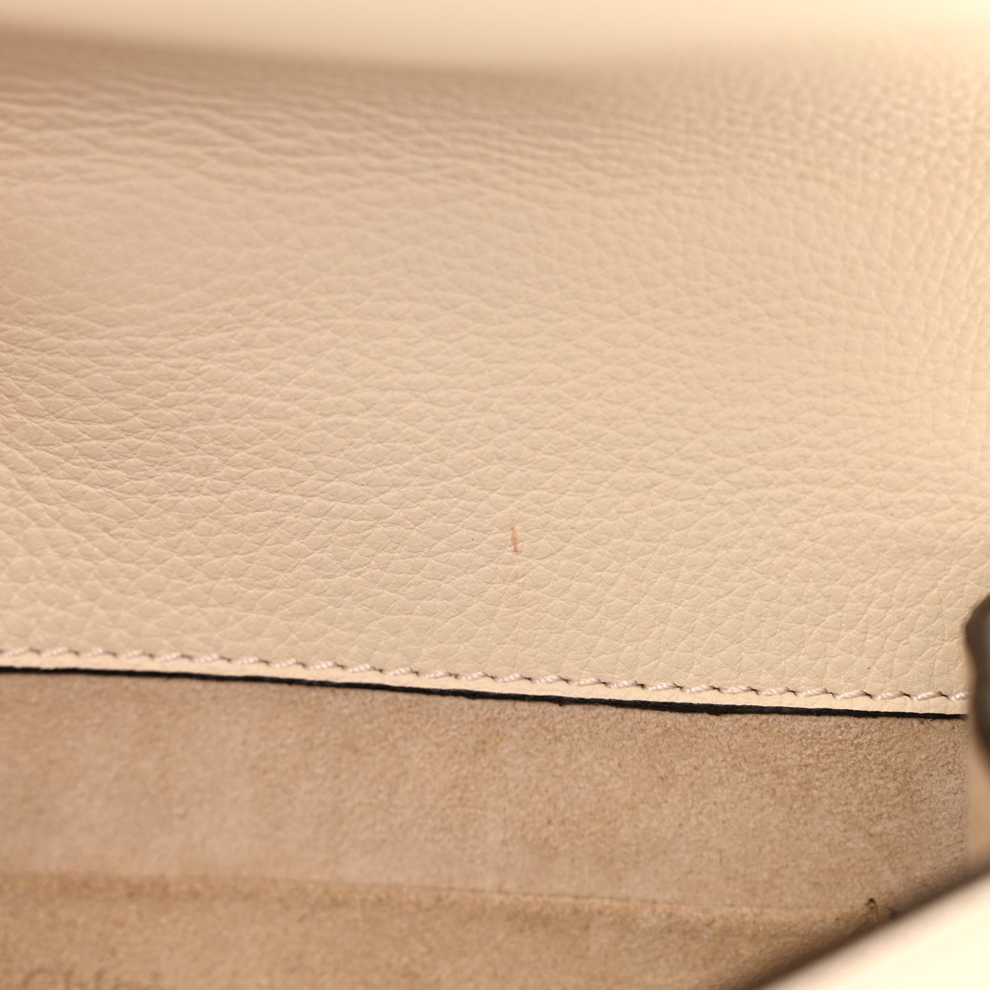 Calfskin Suede Medium Nile Bracelet Bag Off White