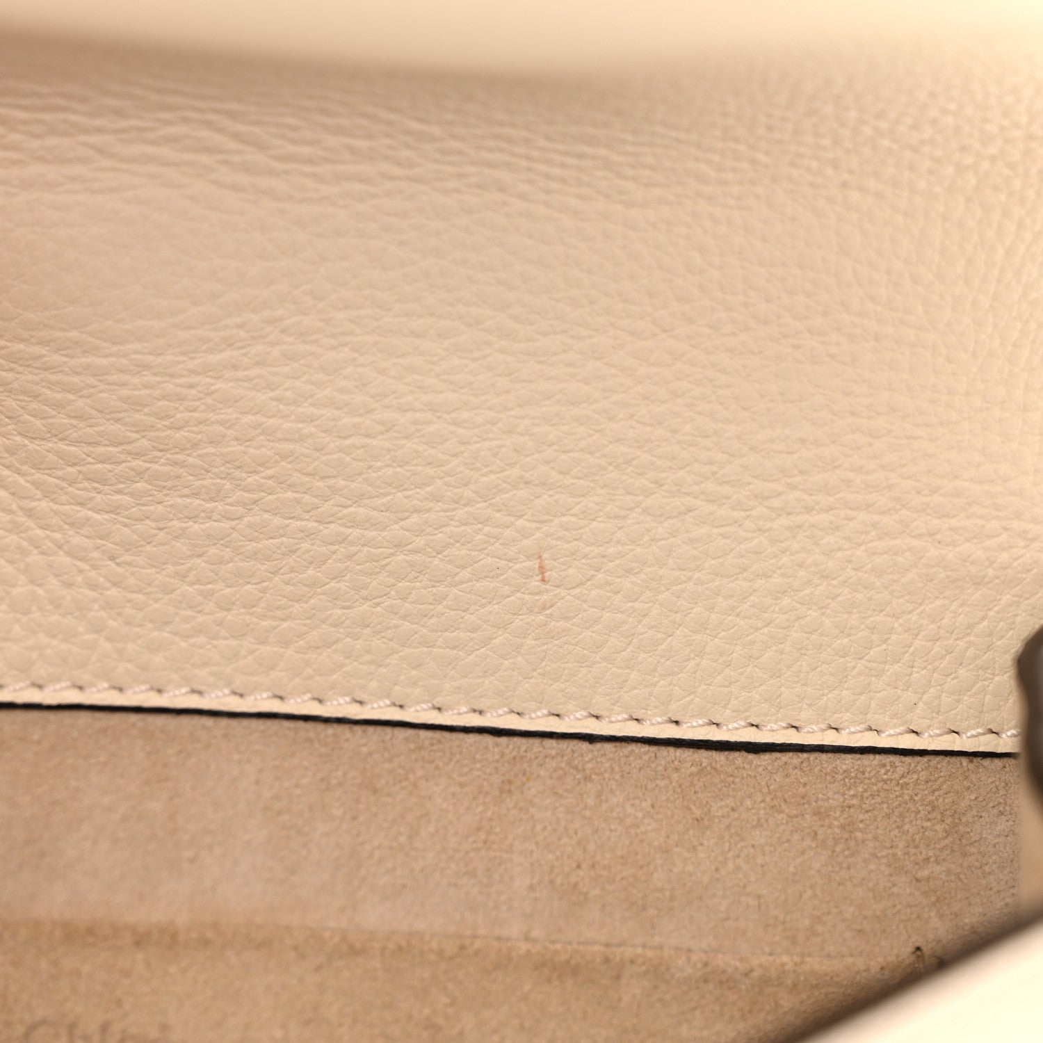 Chloe Calfskin Suede Medium Nile Bracelet Bag Off White 11 of 13