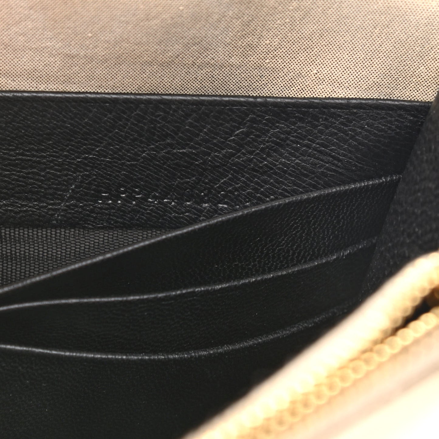 Metallic Fabric Monogram Envelope Chain Wallet Champagne