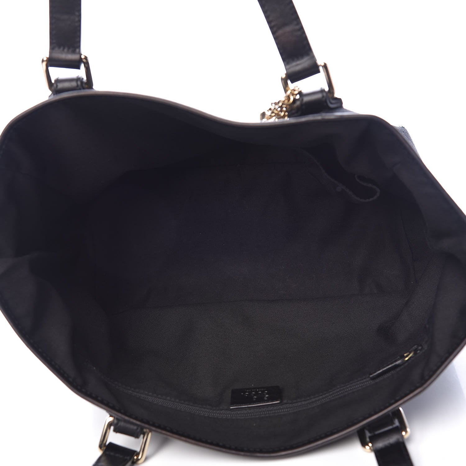 Gucci Denim Monogram Medium Jolicoeur Tote Black 5 of 12
