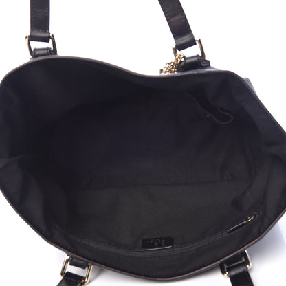 Gucci Denim Monogram Medium Jolicoeur Tote Black 5 of 12