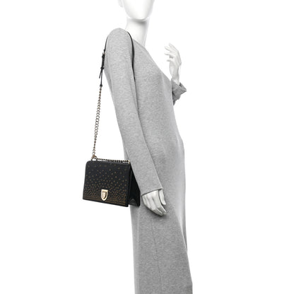 Christian Dior Calfskin Beaded Medium Diorama Flap Bag Black Gold 2 of 13