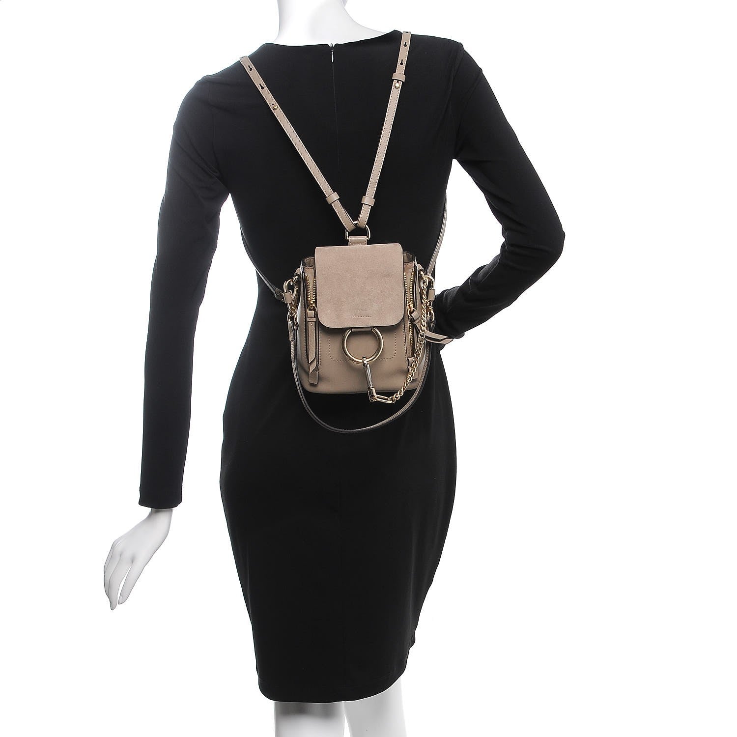 Chloe Suede Calfskin Mini Faye Backpack Motty Grey 2 of 21