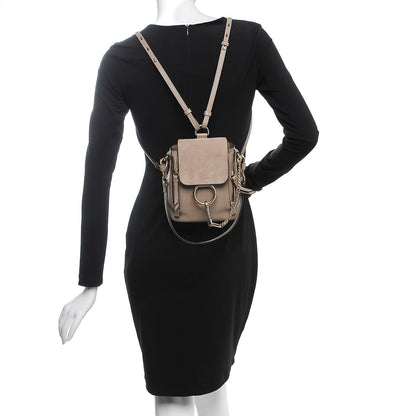 Chloe Suede Calfskin Mini Faye Backpack Motty Grey 2 of 21