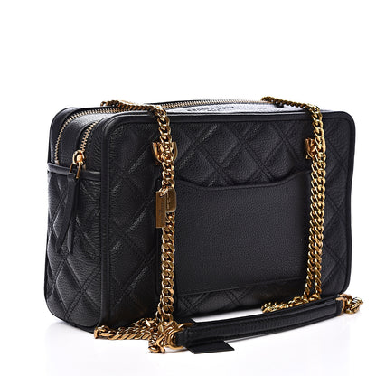 Marc Jacobs Grained Calfskin Quilted Double Stitched The Status Shoulder Bag Black 3 of 12