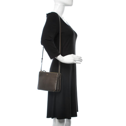Celine Grained Lambskin Small Trio Crossbody Bag Brown 2 of 12