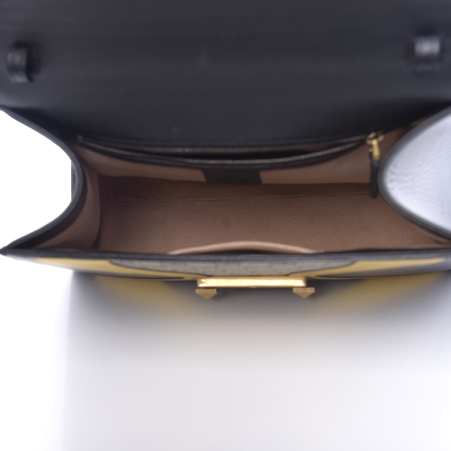 Gucci Nappa GG Supreme Monogram Medium Osiride Top Handle Bag Black Oro Vecchio Beige Ebony 6 of 15