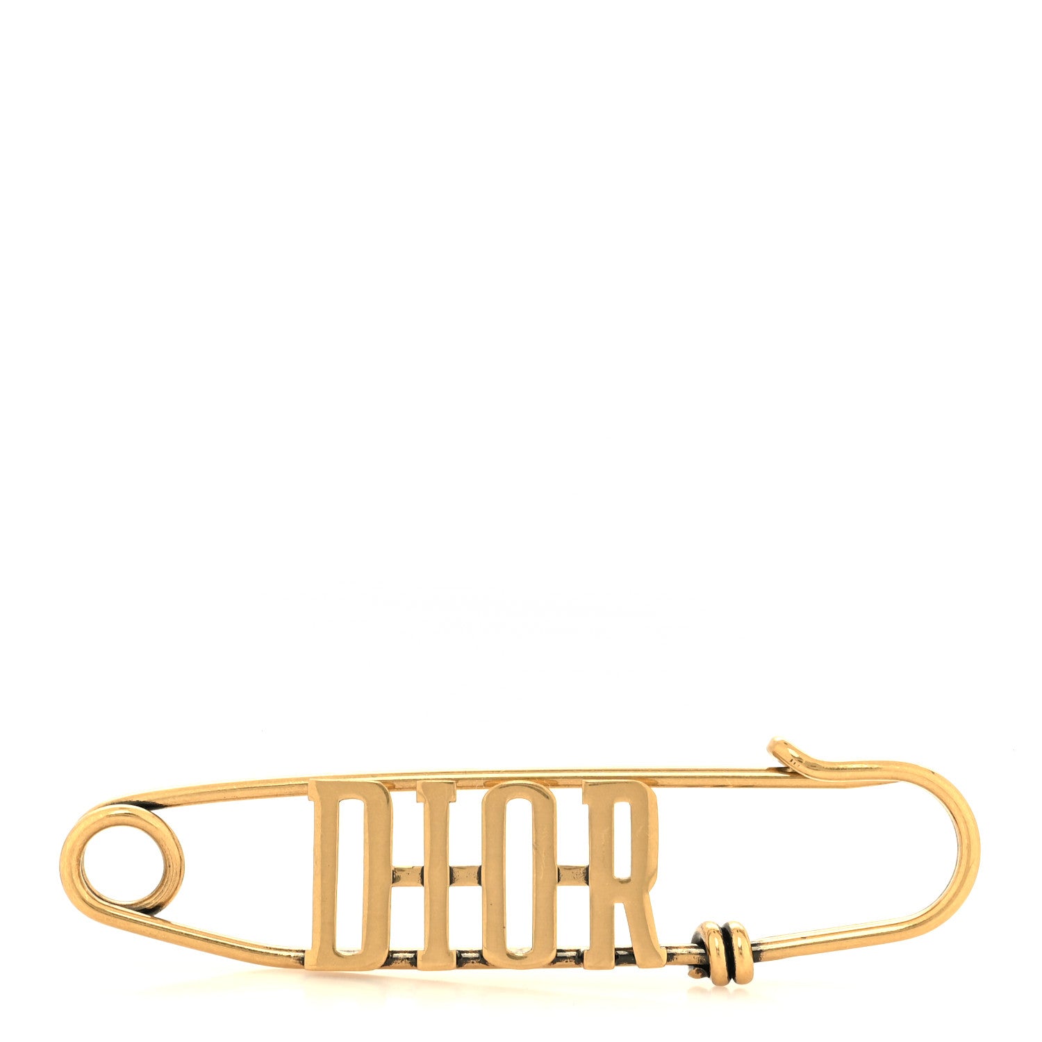 Christian Dior Logo Brooch Gold 1 of 3