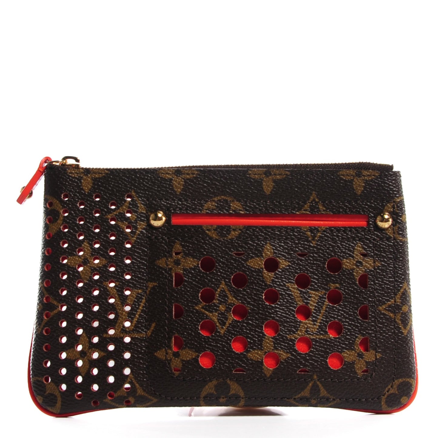 Monogram Perforated Pochette Plat Orange