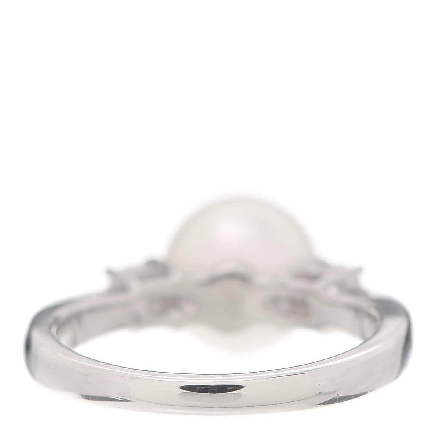 Mikimoto Platinum Diamond Akoya Pearl 8.5mm Ring 50 5.5 3 of 4