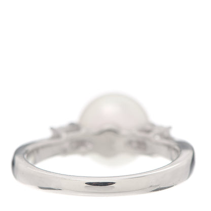 Mikimoto Platinum Diamond Akoya Pearl 8.5mm Ring 50 5.5 3 of 4