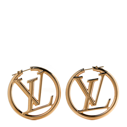 Louis Vuitton Metal Louise Hoop Earrings Gold 1 of 6