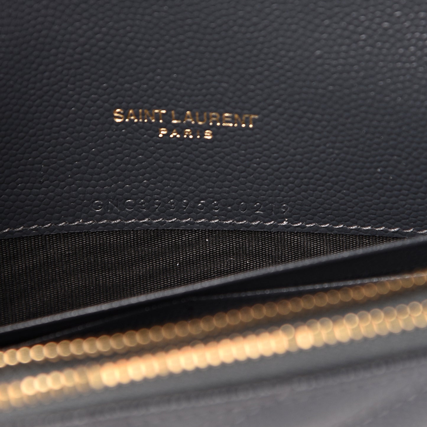Grain De Poudre Matelasse Chevron Monogram Envelope Chain Wallet Smog