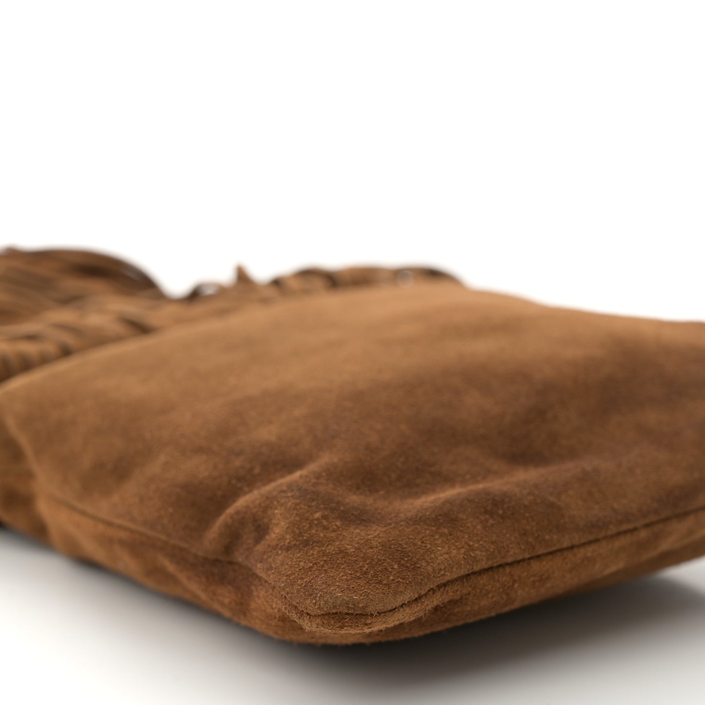 Suede Calfskin Small Grace Fringed Hobo Bag Light Ocre