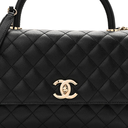 Chanel Caviar Quilted Small Coco Handle Flap Black 8 of 12