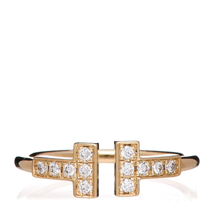 Tiffany 18K Yellow Gold Diamond T Wire Ring 49 5 1 of 5