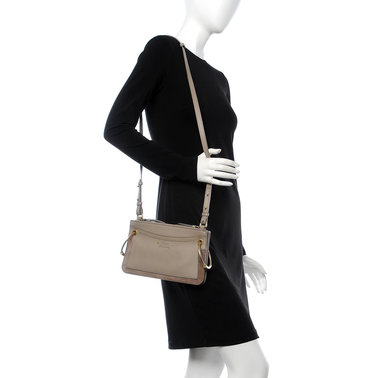Calfskin Suede Mini Roy Bag Motty Grey