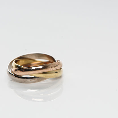 Cartier 18K Pink Yellow White Gold Small Trinity Ring 49 4.75 6 of 7