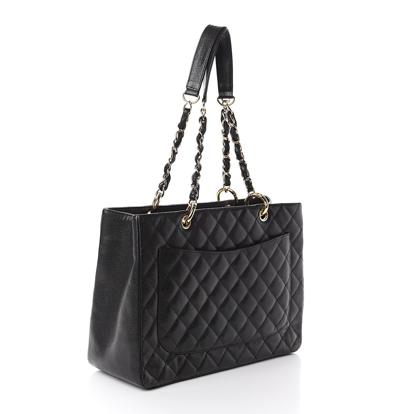 Caviar Quilted Grand Shopping Tote GST Black