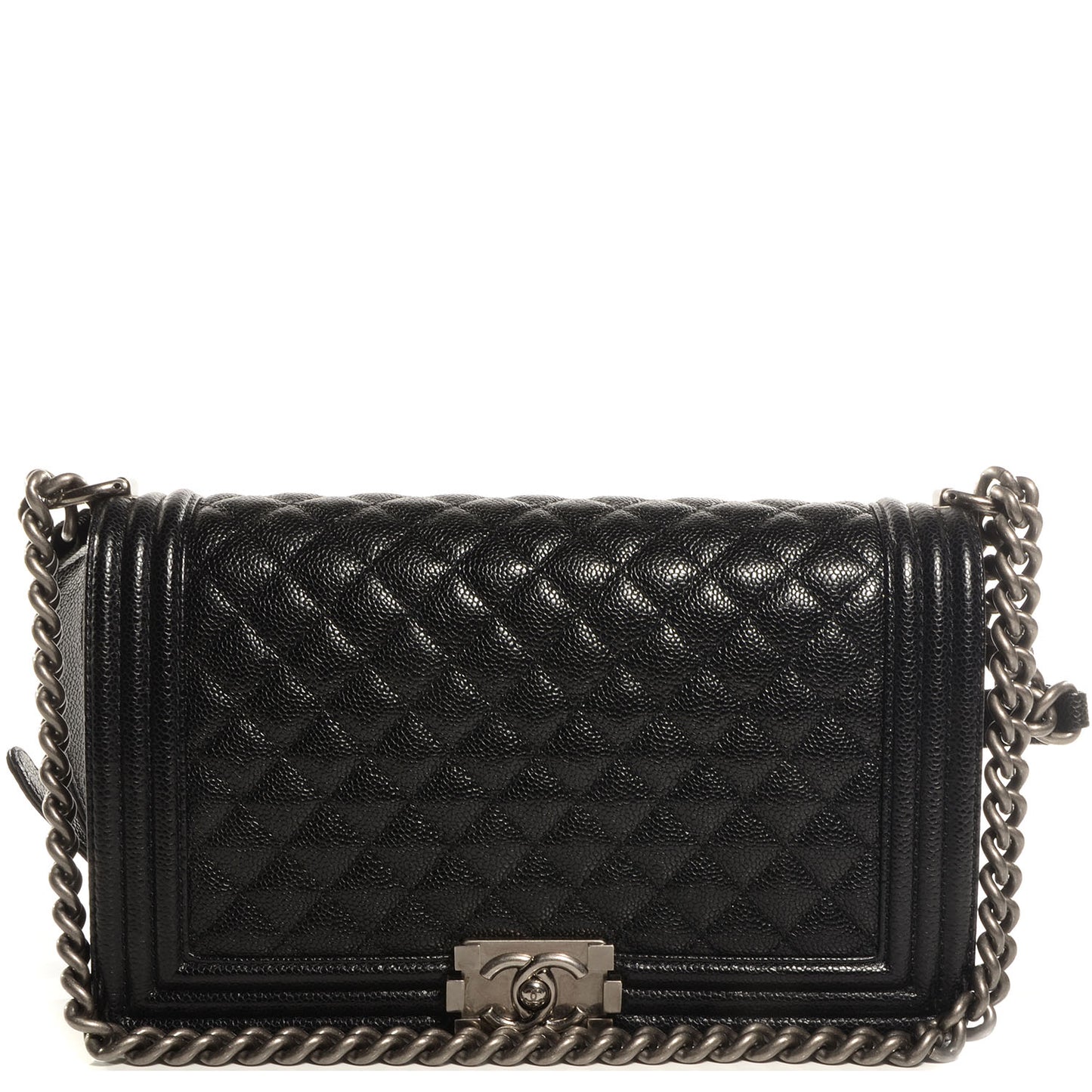 Caviar Medium Boy Flap Black
