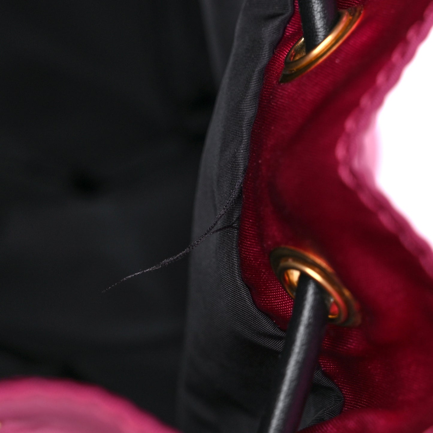 Nylon Medusa Bucket Bag Dahlia Black