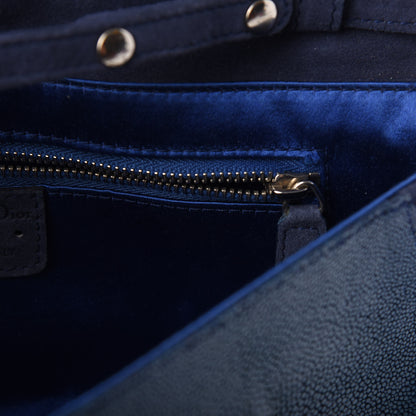 Christian Dior Stingray Suede Double Saddle Bag Blue 6 of 11