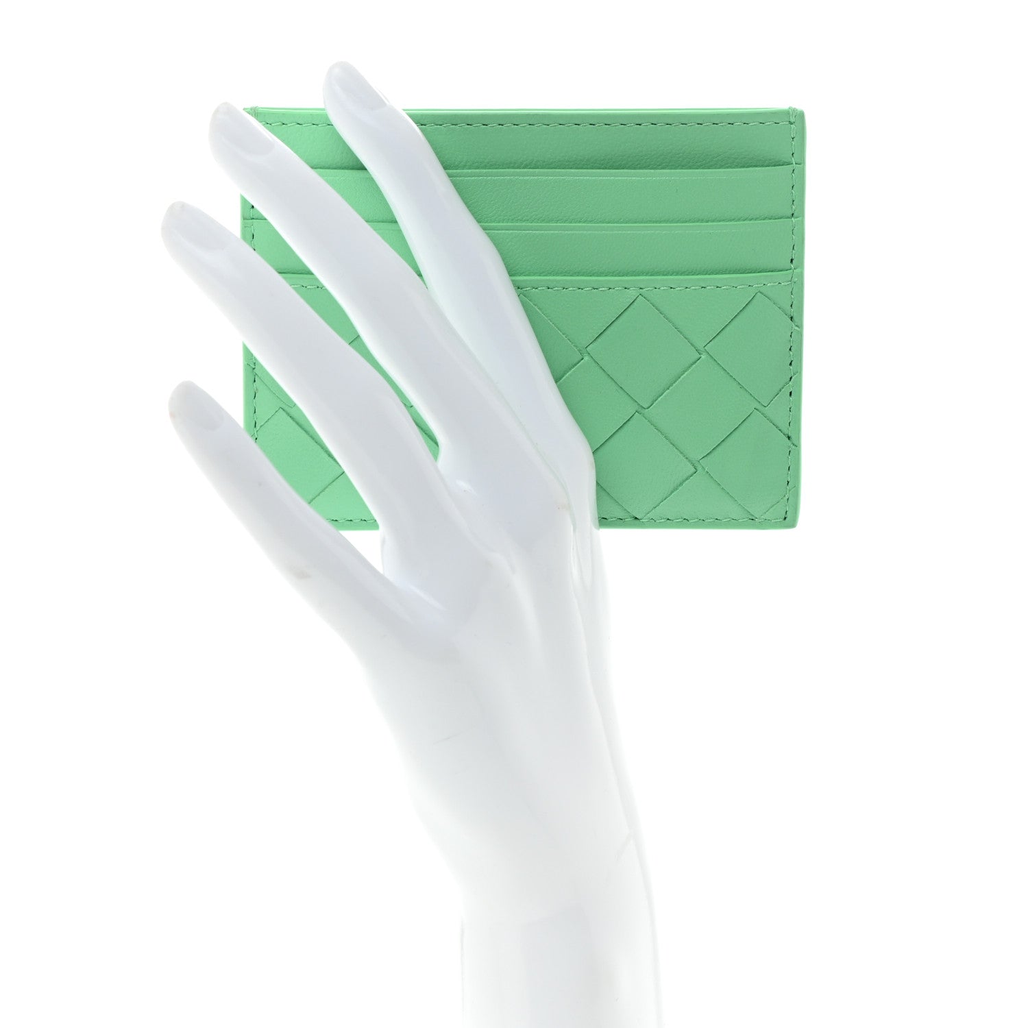 Bottega Veneta Nappa Intrecciato Card Holder Teal 2 of 7