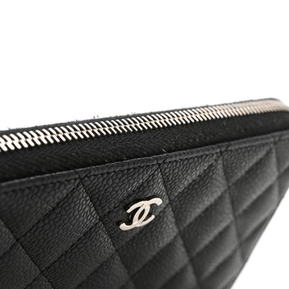 Chanel Caviar Quilted Large Gusset Zip Around Wallet Black 9 of 12