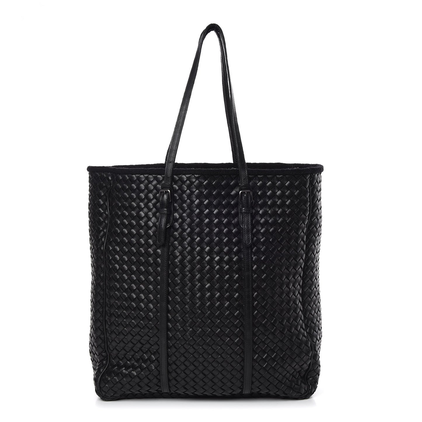Wool Nappa Intrecciato Tote Black