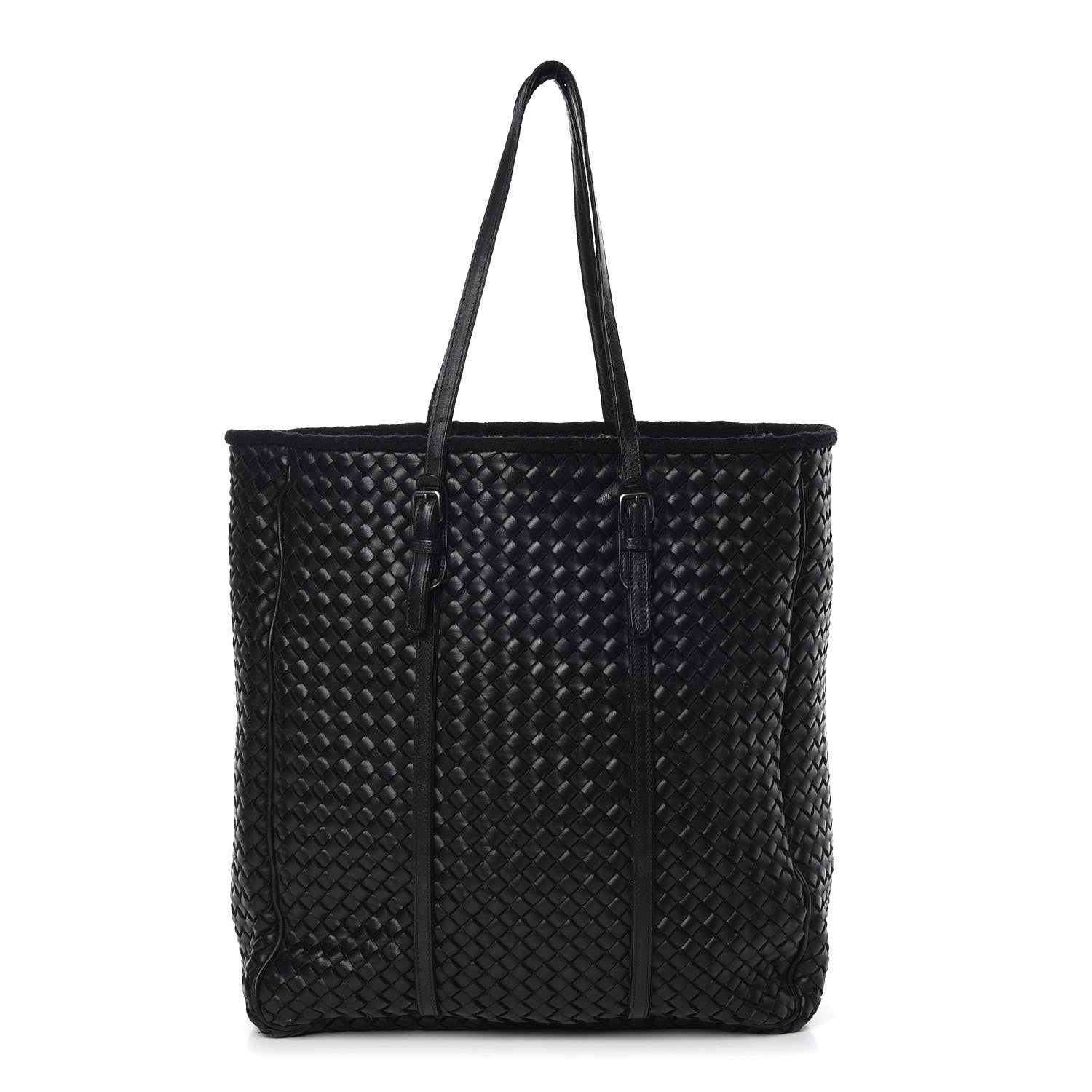 Bottega Veneta Wool Nappa Intrecciato Tote Black 3 of 13
