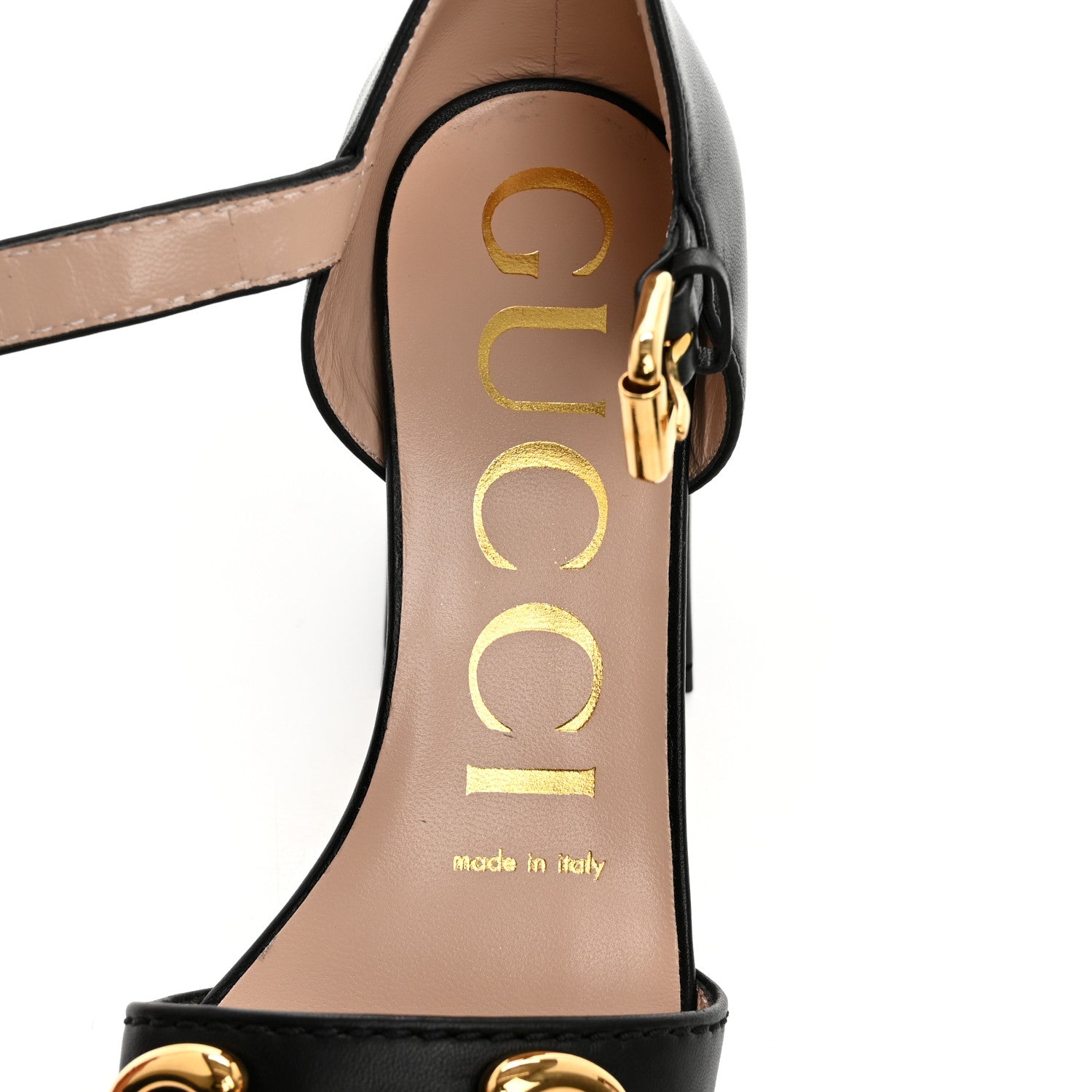 Gucci Nappa Horsebit Cross Strap 95mm Sandals 35 Black 7 of 10