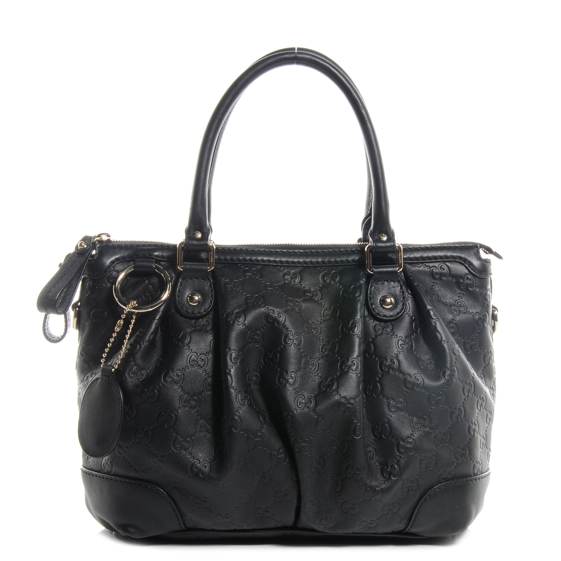 Gucci Guccissima Medium Sukey Top Handle Bag Black 1 of 9