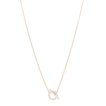 Hermes 18K Rose Gold Diamond Finesse Pendant Necklace 1 of 4