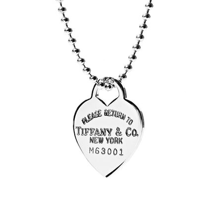Tiffany Sterling Silver Long Return to Tiffany Heart Pendant Necklace 3 of 5