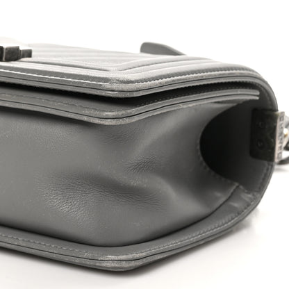 Chanel Calfskin Chevron Quilted Small Boy Flap Grey 10 of 11