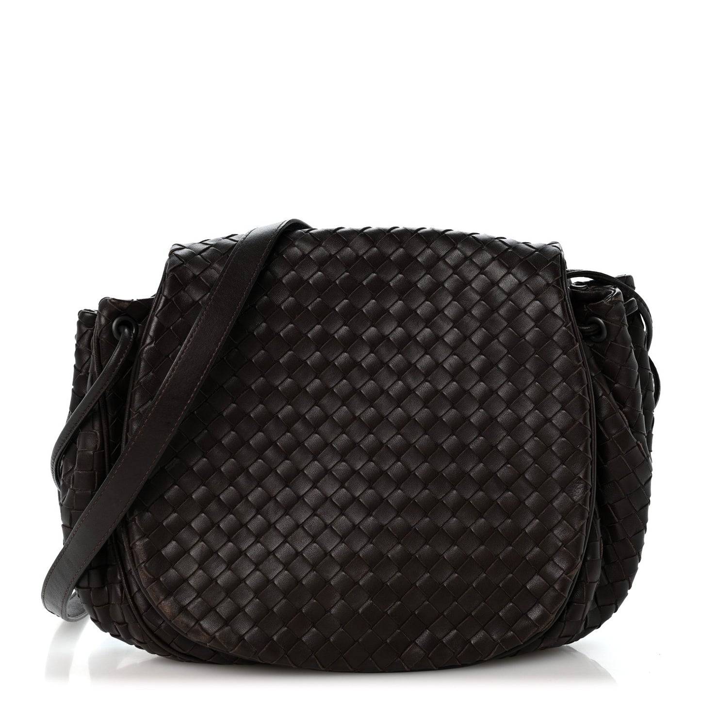Nappa Intrecciato Messenger Bag Ebano