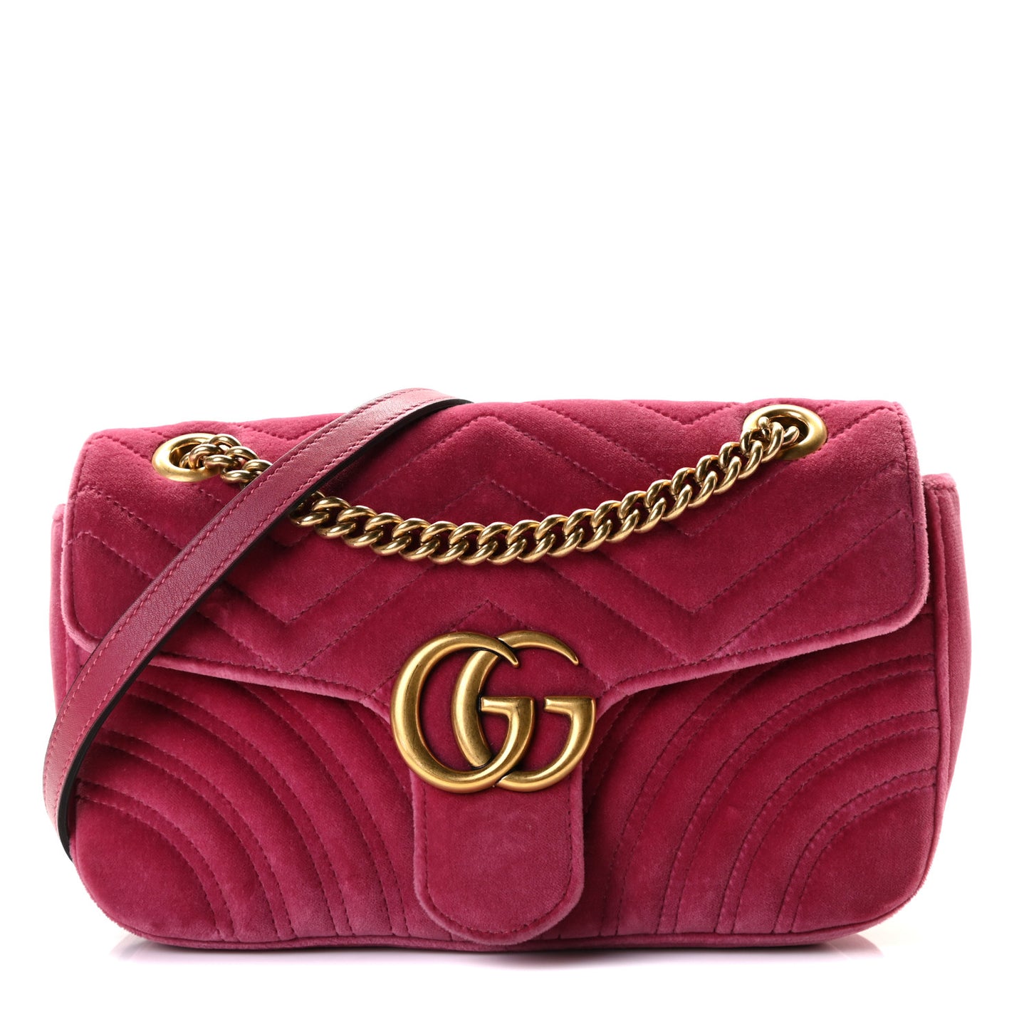 Velvet Matelasse Small GG Marmont Shoulder Bag Light Raspberry Rose