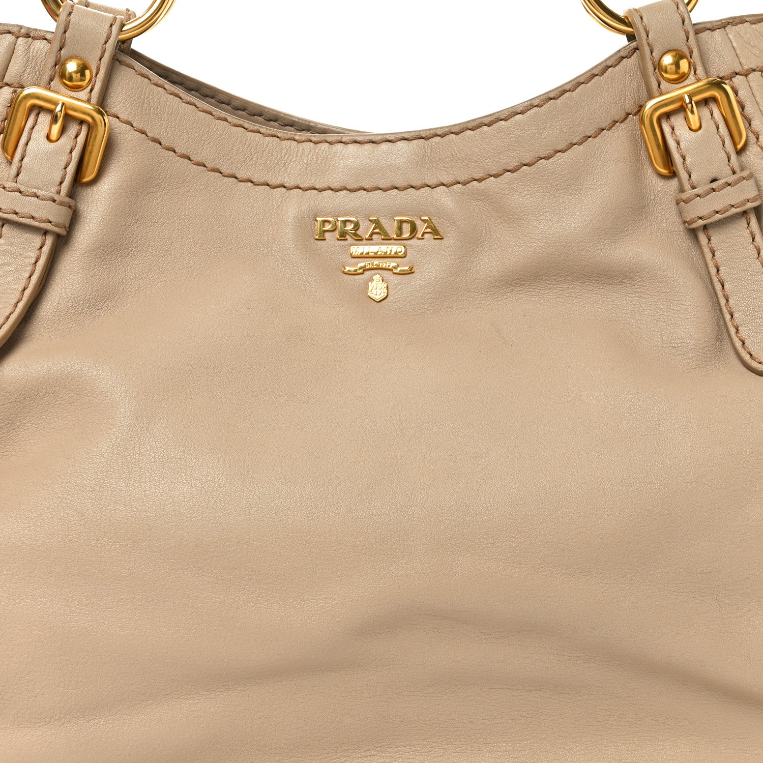 Prada Calfskin Medium Tote Beige 7 of 9