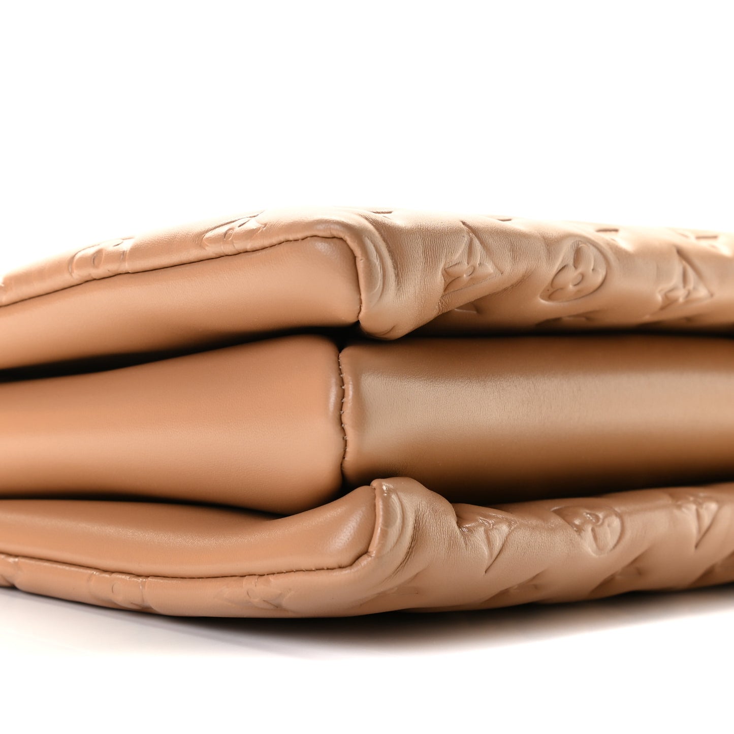 Lambskin Embossed Monogram Coussin PM Camel