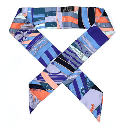 Hermes Silk Astrologie Nouvelle Twilly Ultraviolet Bleu Corail 1 of 5